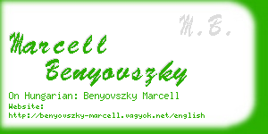 marcell benyovszky business card